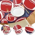 thumbnail image 4 of Red Footballs on Blue Pattern Round Fitted Tablecloth with Elastic Edge,Dining Table Cover Waterproof,Outdoor Round Tablecloth for Camping,Dining,Indoor and Outdoor, 4 of 7