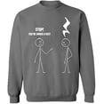 thumbnail image 2 of OXI Crewneck Sweatshirt - Stop You're Under a Rest,Basic Casual Sweatshirts for Men's and Women Fleece Sweatshirt Long Sleeve- Graphite Heather X-Large, 2 of 2
