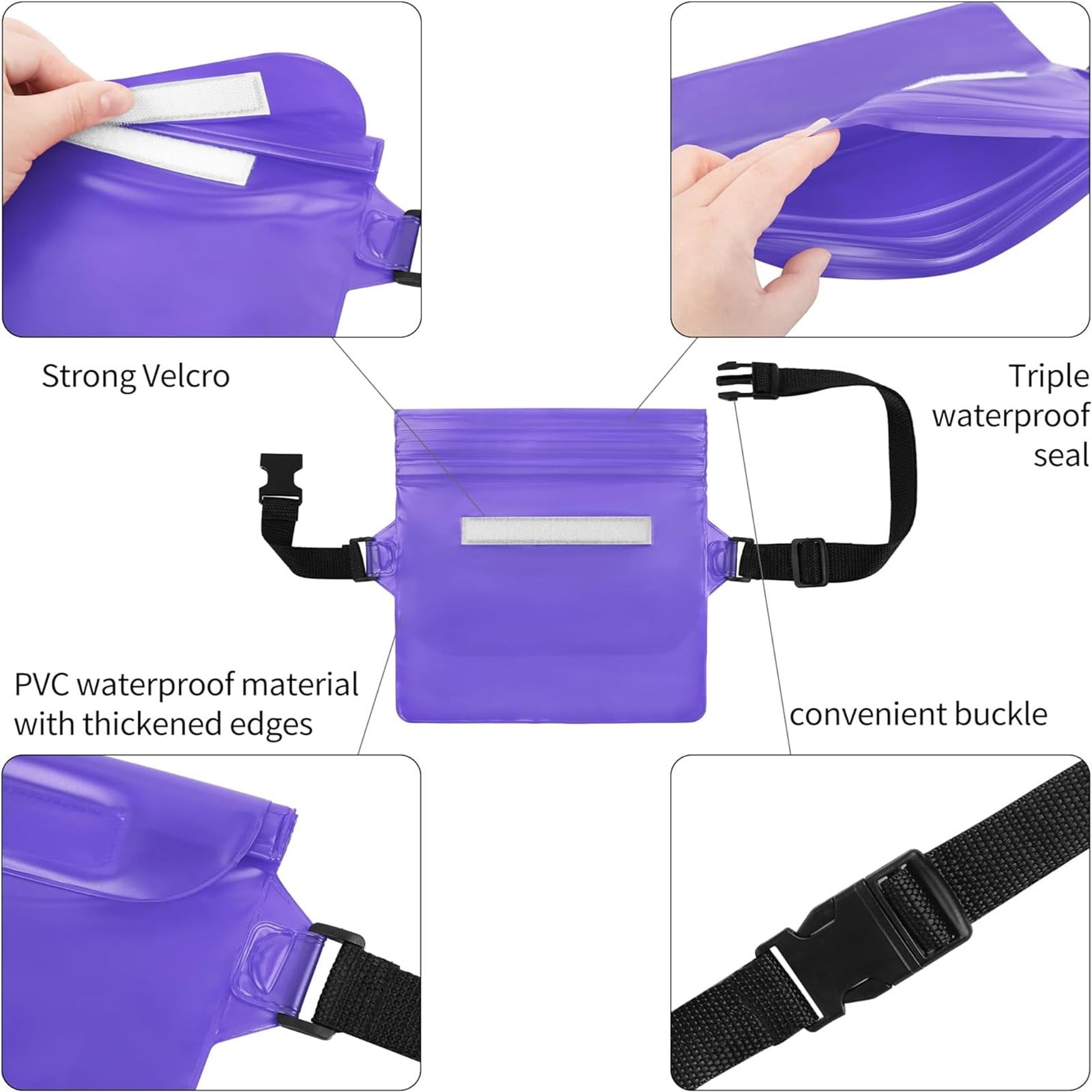 Sacs étanches Pour Téléphone - Lot De 2, Avec Sangle, Pour Natation, Kayak, Randonnée, Pêche