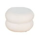 thumbnail image 3 of Reposapiés redondo otomano con asiento acolchado, taburete estable para cambiar zapatos. Blanco, 3 of 8