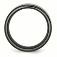 thumbnail image 2 of Titanium Black Ti with Sterling Silver Inlay 9mm Polished Flat Band Ring 10 Size, 2 of 6