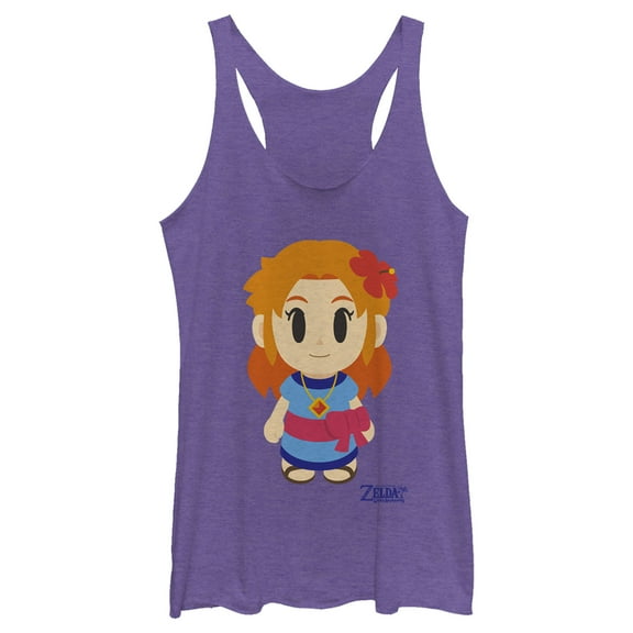 Women's Nintendo Legend of Zelda Link's Awakening Marin Avatar Racerback Tank Top Purple Heather X Large