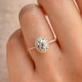 thumbnail image 2 of solitaire jewels Dianty 1CT Oval Moissanite Hidden Halo Engagement Ring For Women, 18K Rose Gold, 2 of 7