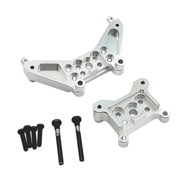 Soportes de montaje de choque delantero y trasero 1:14, tableros de choque RC, piezas de control remoto para 14301 y 14302 RC Car Truck, accesorios plata