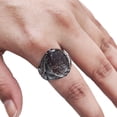 thumbnail image 2 of Black Rutile Mans Ring, Natural Black Rutilated Quartz, Eagle, Silver Jewelry, 925 Silver Ring, Gift, Heavy Mens Ring, Arabic Design, Ottoman Style Ring, Christmas, Turkey Mens Signet Ring, 2 of 8