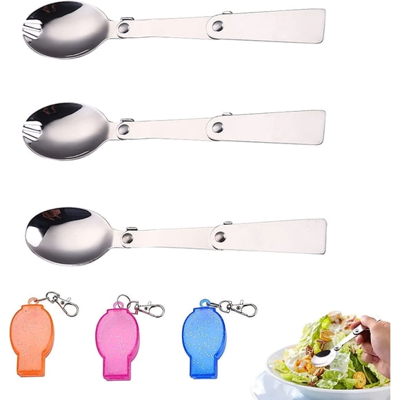 3pcs Portable Foldable Spoon Fork, Foldable Camping Knife Fork & Spoon Set, with 3 Storage Boxes, Suitable for Picnic and Travel