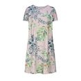thumbnail image 4 of LOVZFMLL Robe d'Été Mode Femme Manches Courtes Col Rond avec Poche Rose 3TG, 4 of 7