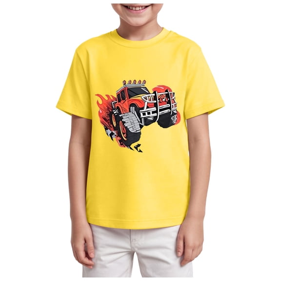 Ymyiu Toddler T Shirt Boys Shirt Tshirt for Kids Tees Toddler Holiday Family Vacation Top 5T 6T,(Yellow 5-6 Years)