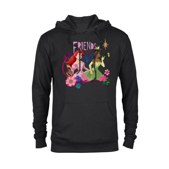 Disney Princess Ariel and Tiana Friends are Magic - Pullover Hoodie for Adults - Customized-Black