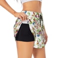 thumbnail image 3 of Lsque Wild Exotic Birds And Flowers Printed Women's Running Shorts with Liner Pockets,Elastic Quick Dry Workout Athletic Gym Yoga Shorts,Womens High Waist Shorts-Large, 3 of 9