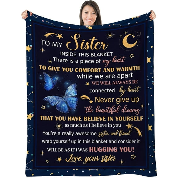 Sisters Gifts from Sister, Sister Birthday Gifts Blanket, Gifts for Women Sister from Sister Brother, Sister Gifts Blanket 40"x 50", Sisters Birthday Graduation Gifts Ideas for Women