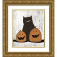 thumbnail image 1 of Ogren, Sarah 26x30 Gold Ornate Wood Framed with Double Matting Museum Art Print Titled - Cat and Pumpkins, 1 of 4