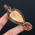 thumbnail image 4 of Natural Yellow Mookaite, Amber Handmade Copper Wire Wrap Pendant 3.74, 4 of 4