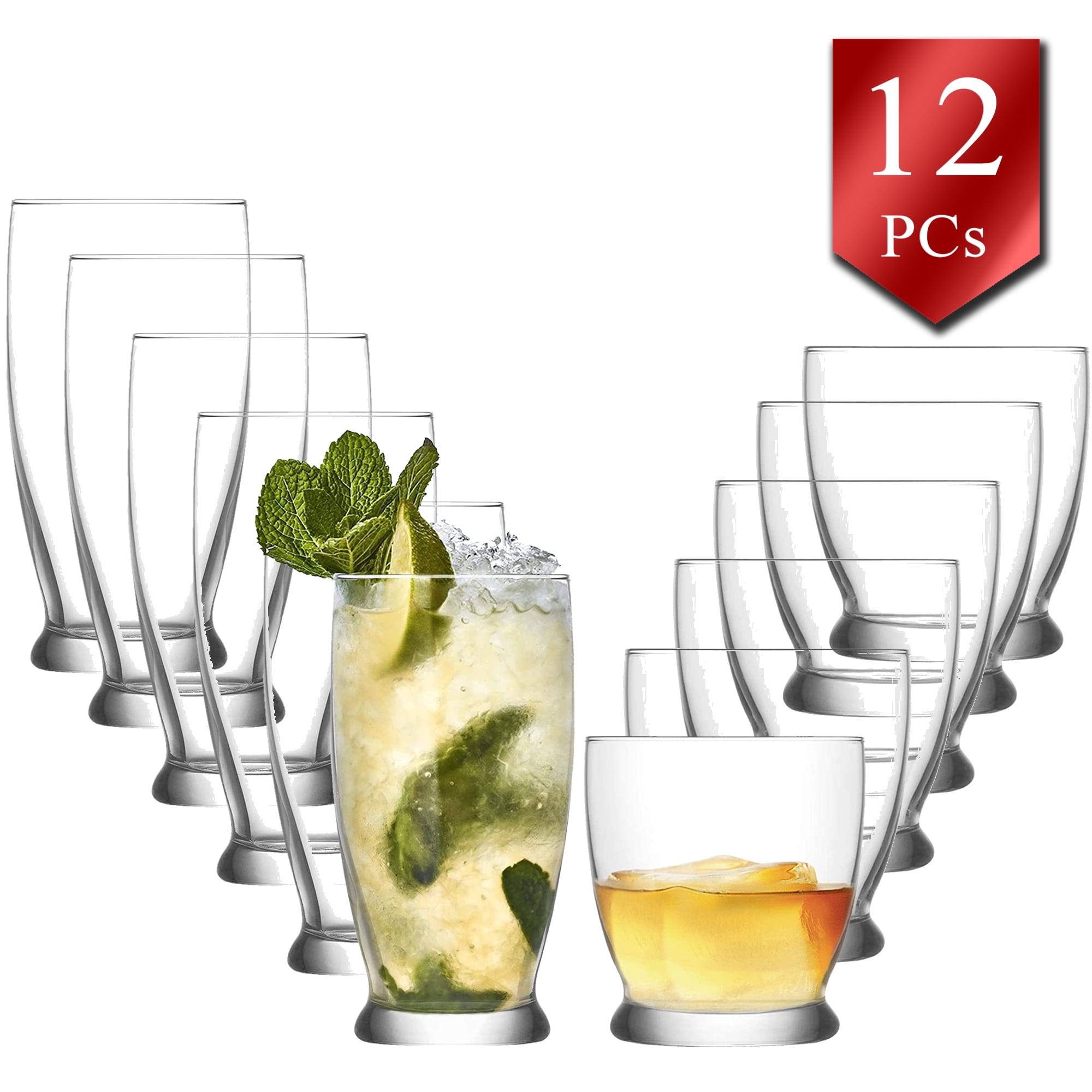 Lovely and Classic Mojito Tumbler Set of 6 LAV Colored Juice Cocktaill Classic Design Glass Beer