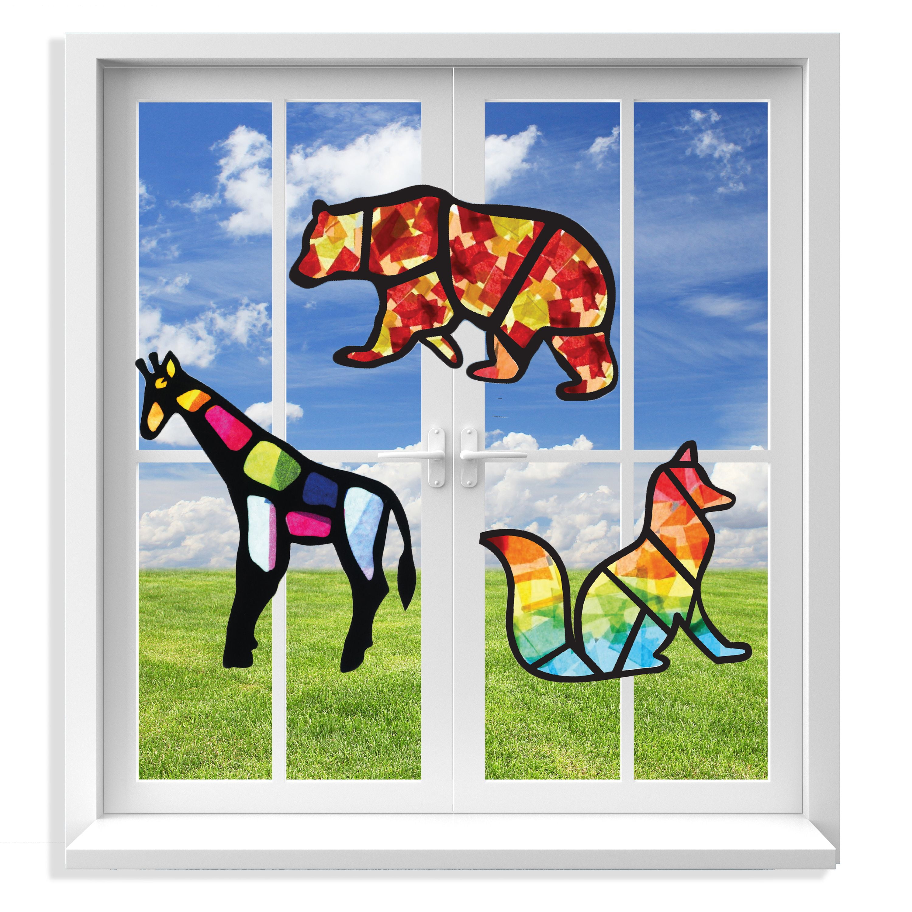 VHALE Suncatcher Kit, Stained Glass Paper Suncatchers Window Art, Children Creative Arts and