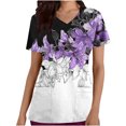 thumbnail image 1 of Pisexur Womens Scrub Tops Boasting Colorful Floral Prints Along With Short Sleeve Scrub Tops Suitable for Nursing Uniforms With Convenient Pockets, 1 of 4