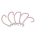 thumbnail image 1 of Señuelo de anzuelo torcido de acero al carbono duradero, accesorio de aparejos de pesca, 5 uds. (rojo), 1 of 4