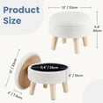 thumbnail image 2 of CONCETTA Round Storage Ottoman with Soft Padded Seat, Teddy Velvet Footstool with Wood Legs, Accent Ottoman for Living Room & Entryway, Beige, 2 of 6