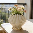 thumbnail image 6 of Dongrere Coastal Seashell Ceramic Floraler, White Nautical Floral Pot for Flower Indoor Windowsill & Beach Style Home Decor, 6 of 9
