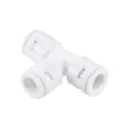 thumbnail image 3 of Uxcell 3 Way T Type 3/8" Push Fit Connect Fittings Quick Connector White 5 Pack, 3 of 5