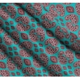 thumbnail image 3 of Soimoi Green Cotton Poplin Fabric Maroon Paisley Print Fabric by the Yard 56 Inch Wide, 3 of 7
