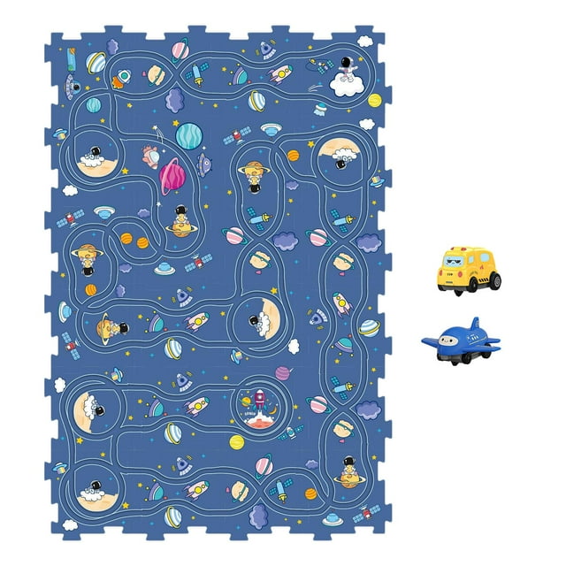 Track Building Blocks Brain Development Track Puzzle Boards for Kid Boys Girls Space model 24pieces