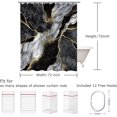 thumbnail image 4 of Black Shower Curtain, Marble Shower Curtain, Abstract Shower Curtain, Black Marble Shower Curtains Set with 12 Hooks, Black Gray Gold Bathroom Decor, 72Wx72H, 4 of 6