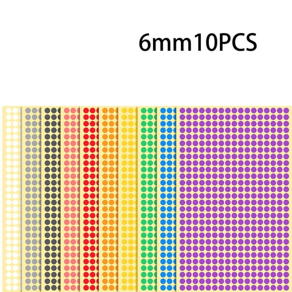 CCOCC 6528 Pcs Dot Stickers Round Colored Dot Stickers Removable Adhesive Label Stickers for Family Office and Study 0.2"