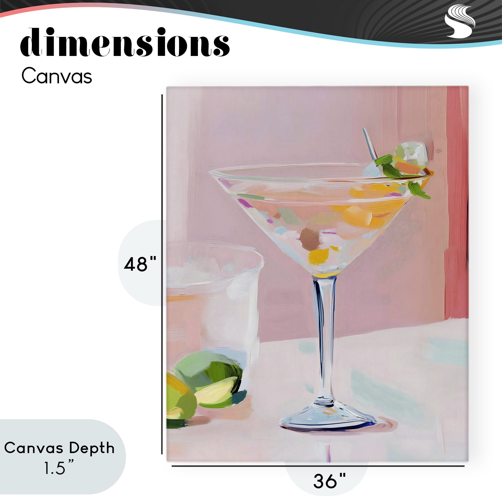 Stupell Industries Pink Martini Bar with Lime Canvas Wall Art, design by The Prints Vibe