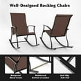 thumbnail image 5 of Gymax Set of 4 Outdoor Rocking Chair Patio Rocker w/ Breathable Fabric Brown, 5 of 5