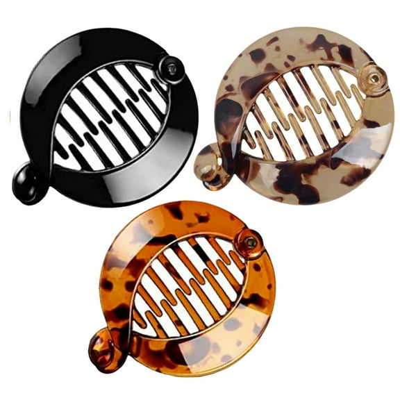 3Pcs Resin Banana Hair Clips Small Banana Hair Combs Fishtail Hair Clip Side Comb Round Ponytail Holder for Women Girl Hair Accessories Clips and Barrettes