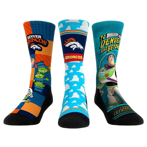 Unisex Rock Em Socks Denver Broncos Toy Story 3-Pack Crew Socks