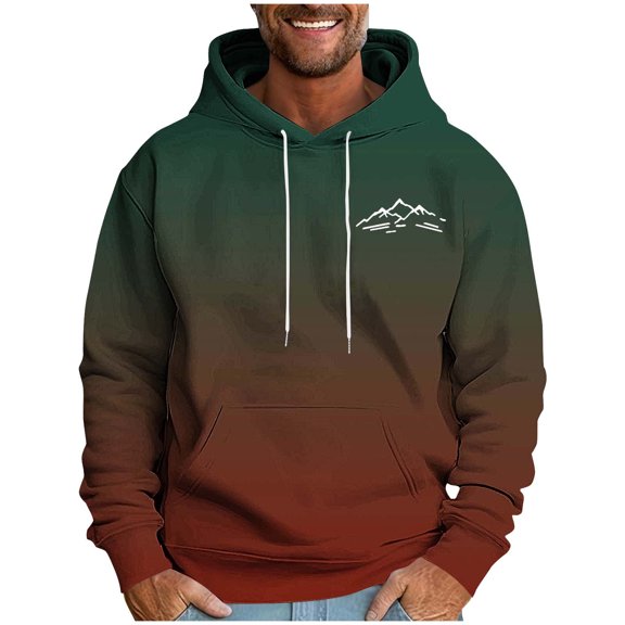 Admvng Sweatshirts for Men Print Leisure Draw Rope Hooded Sweatshirt Autumn and winter Clothing Apparel, Size M-4XL