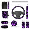 thumbnail image 3 of KUIFORTI Blue Butterfly Car Seat Covers Full Set with Steering Wheel Cover Women Set of 13 Pack Car Accessories Interior Aesthetic Car Decorations Kit, 3 of 5