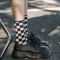 thumbnail image 6 of CoCoMangos Womens Plaid Vintage Socks Colorful Mixed Casual Running Checkerboard Crew Socks Cotton Size5-9.5, 6 of 8