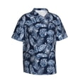 thumbnail image 2 of Balery Tropical Leaves Print Men's Hawaiian Shirts Short Sleeve Beach Shirt Relaxed Fit Vacation Button Down Shirts-Large, 2 of 9