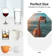 thumbnail image 5 of Leather Coasters with Heat-resistant for Drinks, Swimming Goggled Flamingo -标题2 Octagon, 5 of 5
