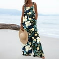 thumbnail image 5 of SwiftWear Wide Leg Jumpsuits for Women Fashion Summer Sleeveless Flower Printing Button Pocket Jumpsuits Long Pants S, 5 of 8