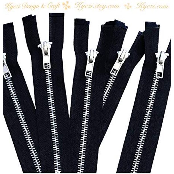 3 Inch 36 Inch Silver Separating Jacket Zippers, 5 Teeth Zippers, Y
