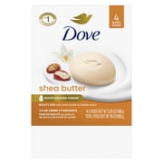 Dove Beauty Bar Soap For Nourished, Radiant Skin, Shea Butter, Enriches Skin, 3.75 oz 4 Bars