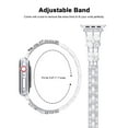 thumbnail image 4 of Compatible with Apple Watch Band 38mm 40mm 41mm, Stylish Flower Pattern Women Dressy Band with Rhinestone Shiny Diamond for Apple Watch Band Ultra Series 9 8 7 6 5 4 3 2 1 SE, Silver+White, 4 of 6