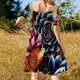 thumbnail image 5 of Vestido de playa de manga corta con copas de árboles cubiertas de nieve, vestido morado, 5 of 7