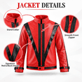 Rock Performance Jacket Zombie Pop Dancer Halloween Cosplay Costume for Boys, Red Faux Leather ...