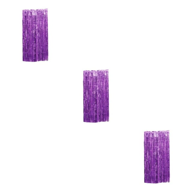 Baohd Rideau à Franges à Sécurité pour les Doigts pour un Bon Effet de Démonstration Décorations de Fête Violet 3ensemble