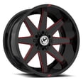thumbnail image 2 of 20x9 XF Off-Road XF-236 Gloss Black & Red Milled Wheel 5x5/5x5.5 (12mm), 2 of 2