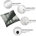 thumbnail image 6 of nygtbtfer  Landscape Decorative Throw Pillow Case Pack of 2, Brooklyn New York USA Landmark Bridge Street with Cars Photo, Cushion Cover for Couch Living Room Car,  Charcoal Grey White, 6 of 7