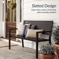 thumbnail image 3 of Best Choice Products Outdoor Metal Bench Patio Garden Bench, 790lb Capacity, Steel Slatted Seat with Armrests, 3 of 7