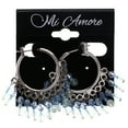 thumbnail image 2 of Mi Amore AB Finish Hoop-Earrings Silver-Tone/Blue, 2 of 2