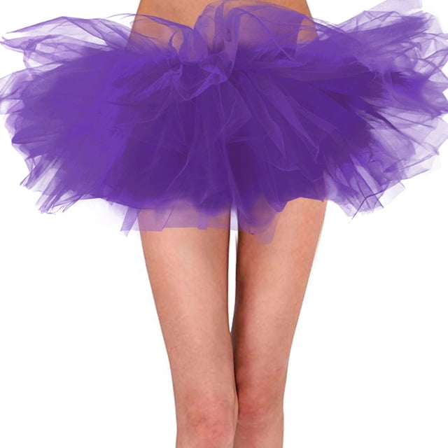 SHIXIAOO Jupe pour Adulte Jupe Tutu Mini à 6 Couches Jupe Femme Jupes de Ballet Classiques Jupes à Paillettes pour Femmes Jupes Grande Taille pour Ados Longueur Genou