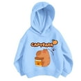 thumbnail image 3 of lnmuld Girls Tops Girls Hooded Sweatshirt Capybara Print Casual Loose Fit Long Sleeve Top for Toddler Kids Soft Comfortable Autumn Winter Outfits Size:7-8 Years, 3 of 5